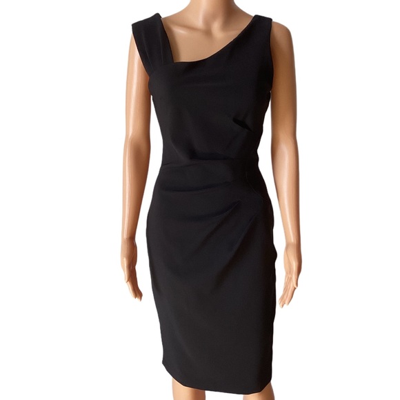 NWOT Laundry by Shelli Segal Black Ruched Dress 6 - Picture 1 of 12